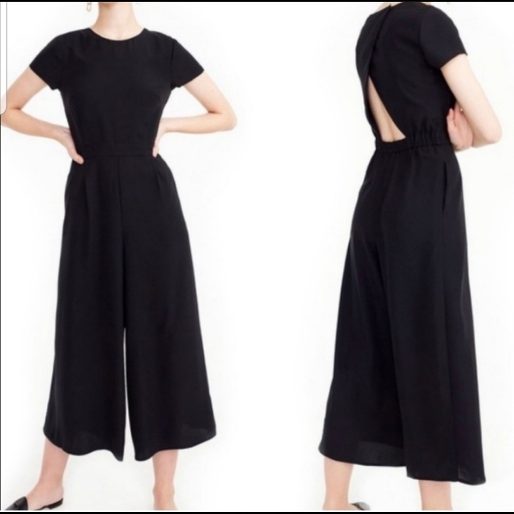 NWT J.Crew Draped Wrap Back Cropped Jumpsuit